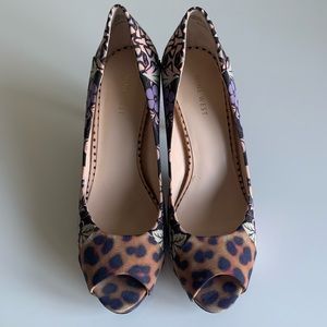 Nine West Leopard and Floral Heels